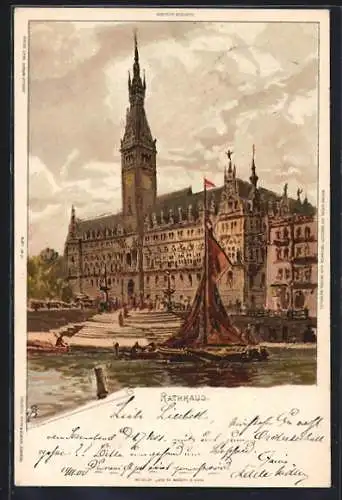 Künstler-AK Carl Biese: Hamburg, Rathaus