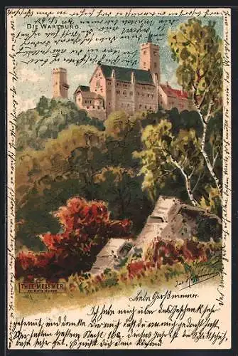 Künstler-AK Eisenach, an der Wartburg