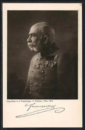 AK Profilportrait Kaiser Franz Josef I. von Österreich