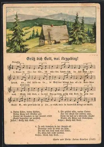 Lied-AK Anton Günther NR: 8982, S. 166, Grüss dich Gott, mei Arzgebirg!