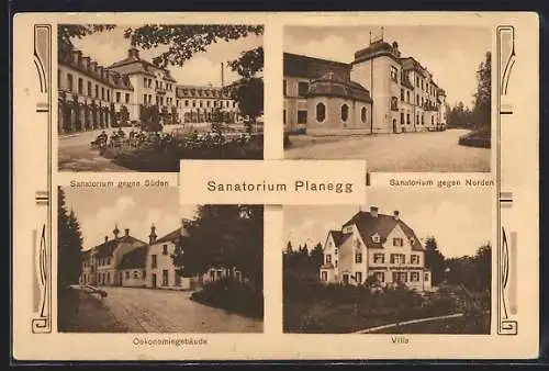 AK Planegg, Sanatorium, Oekonomiegebäude und Villa