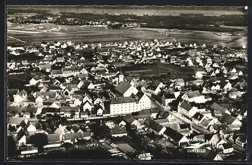 AK Manching über Ingolstadt, Ortsansicht vom Flugzeug aus