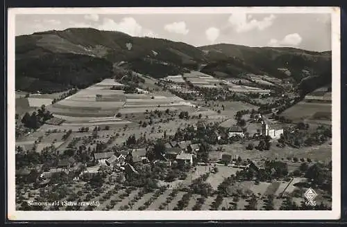 AK Simonswald /Schwarzwald, Ortsansicht aus der Vogelschau