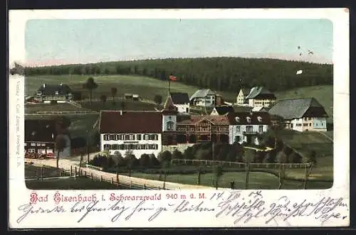 AK Bad Eisenbach i. Schwarzwald, Ortspartie aus der Vogelschau