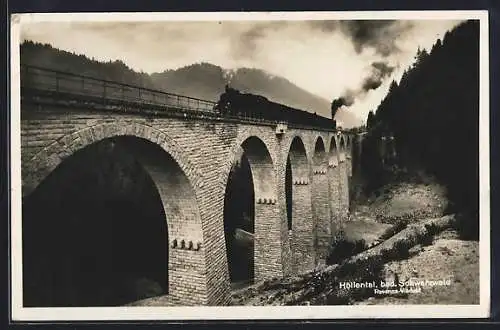 AK Höllental / Schwarzwald, Eisenbahn auf dem Ravenna Viadukt