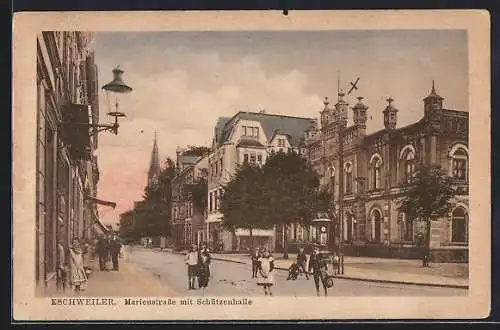 AK Eschweiler, Marienstrasse mit Schützenhalle