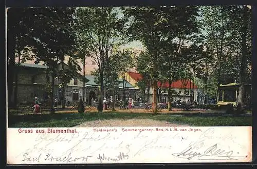 AK Blumenthal / Bremen, Gasthaus Heidmann`s Sommergarten