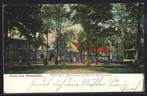 AK Blumenthal / Hannover, Heidmann`s Sommergarten Gasthaus, Bes. H. L. B. van Ingen