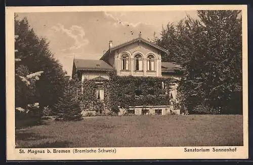 AK St. Magnus bei Bremen, Blick aufs Sanatorium Sonnenhof