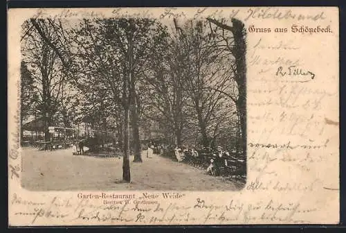 AK Schönebeck / Bremen, Garten-Restaurant Neue Weide, Bes. H. Grothusen