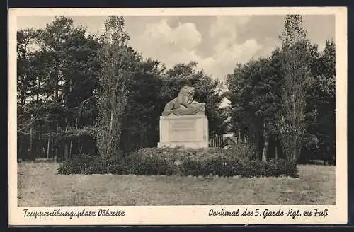 AK Döberitz, Truppenübungsplatz, Denkmal des 5. Garde-Regt. zu Fuss