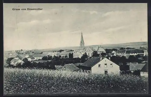 AK Heusweiler, Teilansicht mit Kirche