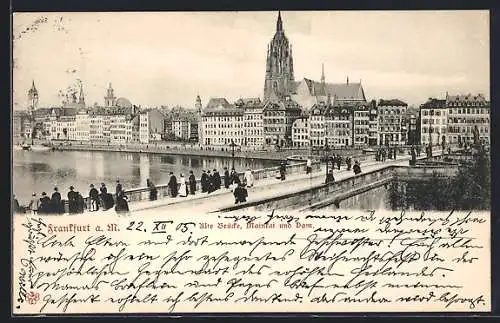 AK Alt-Frankfurt, Alte Brücke, Mainkai und Dom