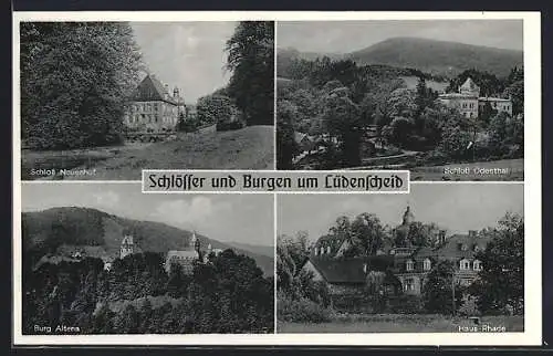 AK Lüdenscheid, Haus Rhade, Schlösser Neuenhof und Ödenthal, Burg Altena