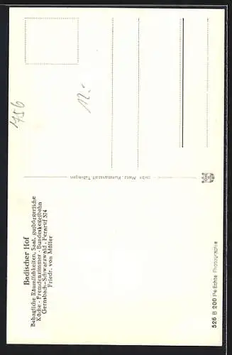 AK Gernsbach, Gasthaus Badischer Hof, Ing. Friedr. von Müller