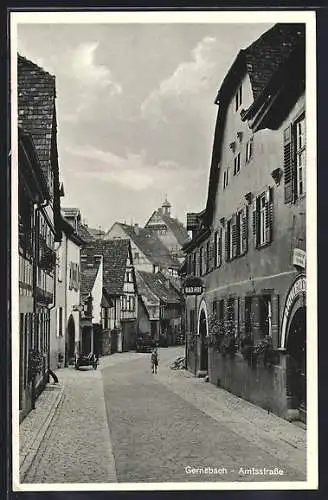 AK Gernsbach, Amtsstrasse mit Hotel Badischer Hof