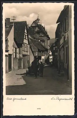 AK Gernsbach, Strassenpartie mit Pferd