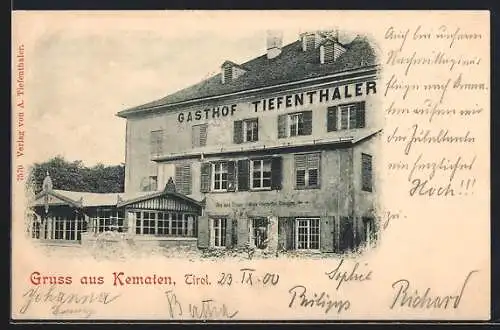 AK Kematen /Tirol, Gasthof Tiefenthaler