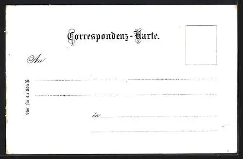 Lithographie Gosau, Gasthaus Gosauschmied, See mit Dachstein