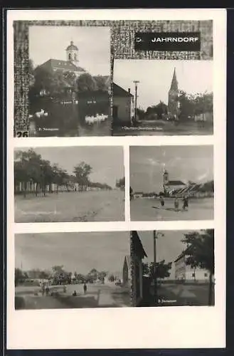 AK Deutsch Jahrndorf, Kirche, Platz mit Kindern und Uferpartie