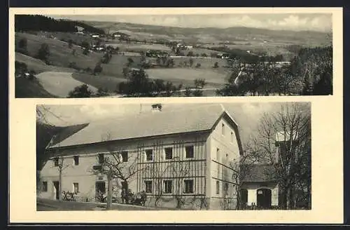 AK Steyregg, Gasthaus Leitner am Pfenningberg, Gesamtansicht