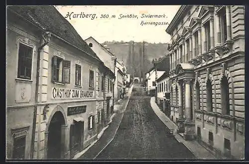 AK Hartberg /Steiermark, Gasthof zum Brandhof in der Herrengasse