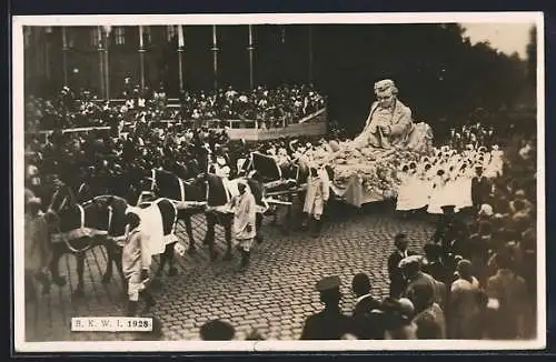 AK Wien, X Sängerbundesfest 1928, Festzug, Umzugswagen