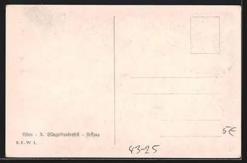 AK Wien, X Sängerbundesfest 1928, Festzug, Umzugswagen