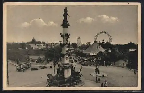 AK Wien, Wiener Prater, Praterstern und Riesenrad