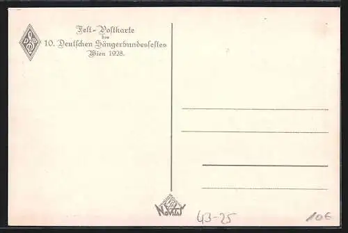 AK Wien, 10. Deutsches Sängerbundesfest 1928, Franz Schubert