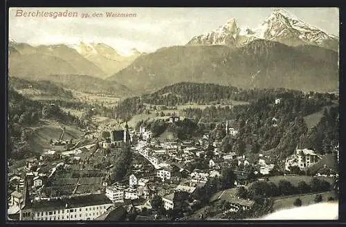 AK Berchtesgaden, Blick gegen den Watzmann