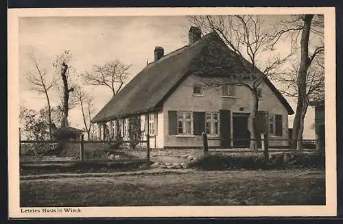 AK Wieck / Greifswald, Letztes Haus in Wieck