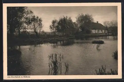 AK Eldena / Greifswald, Ortspartie am Dorfteich