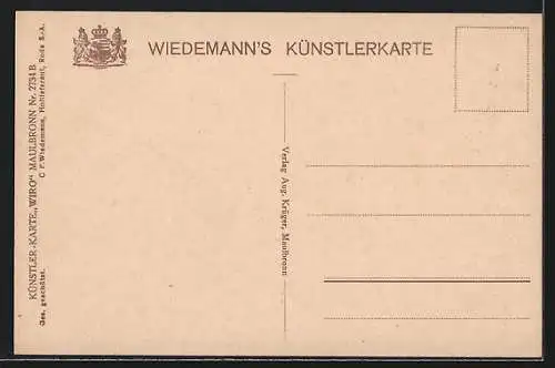 Künstler-AK Maulbronn, Teilansicht mit Kloster