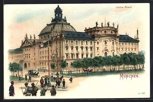 Lithographie München, Justiz-Palast