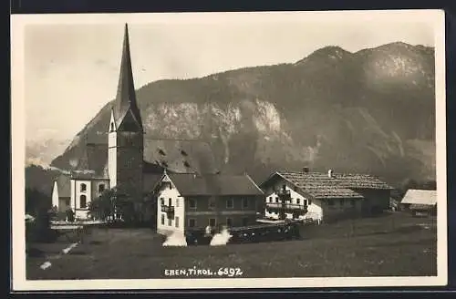 AK Eben am Achensee, Ortspartie mit der Wallfahrtskirche zur Heiligen Notburga