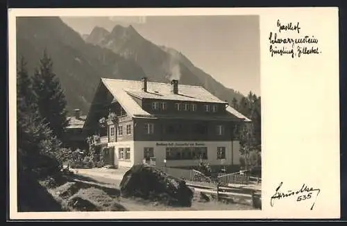 AK Ginzling /Zillertal, Gasthof Schwarzenstein mit Bergpanorama