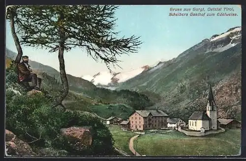 AK Gurgl im Oetztal, Scheibers Gasthof zum Edelweiss