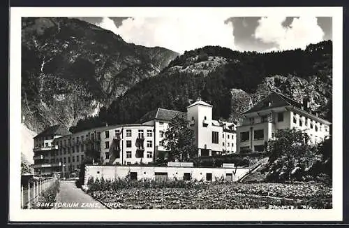 AK Zams, Sanatorium mit Bergpanorama