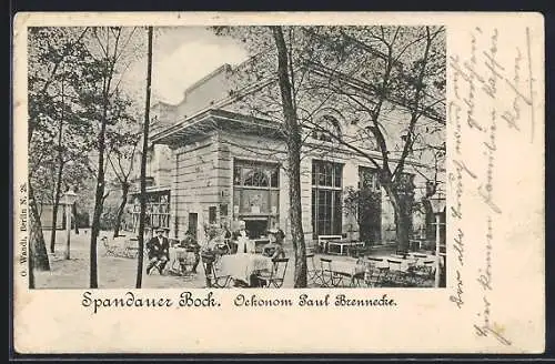 AK Berlin-Charlottenburg, Gasthaus Spandauer Bock v. P. Brennecke mit Gartenlokal