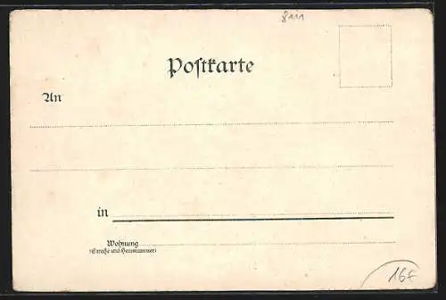 Lithographie Walchensee, Gasthaus mit Post und Panorama vom Walchensee