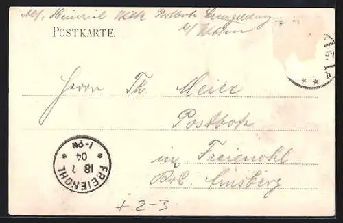 AK Witten a. d. Ruhr, Neuntes Bezirksfest der Unterbeamten des Oberpost-Directions-Bezirks Dortmund 1904, Briefträger