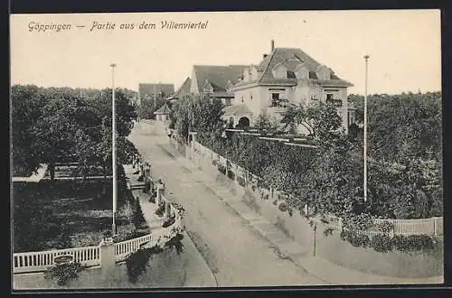 AK Göppingen, Strassenpartie im Villenviertel