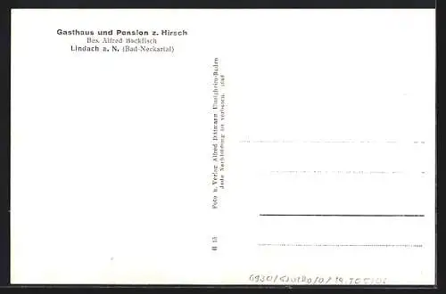 AK Lindach / Neckar, Gasthaus & Pension zum Hirsch