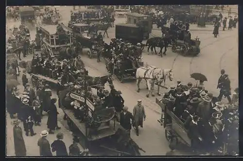 Foto-AK Berlin-Tiergarten, Verkehrsstreik 1919, Potsdamer Platz