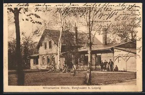 AK Burghausen b. Leipzig, Militärkantine Bienitz