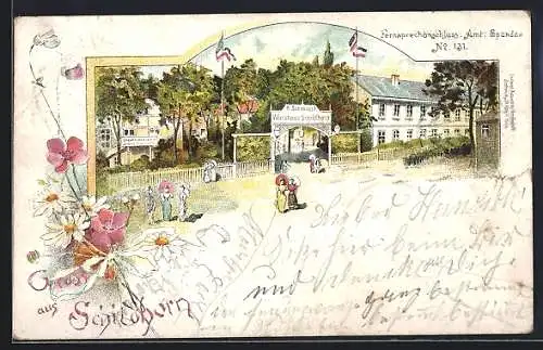 Lithographie Berlin-Grunewald, Wirtshaus Schildhorn