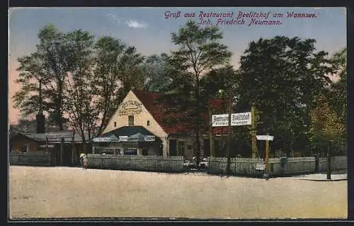 AK Berlin-Wannsee, Restaurant Beelitzhof am Wannsee mit Gartenlokal