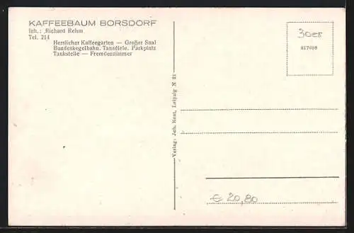 AK Borsdorf / Sa., Restaurant und Pension zum Kaffeebaum, Inh. Richard Rehm, Innenansichten