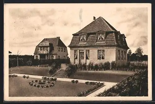 AK Wandlitz, Villen-Kolonie mit Garten, Haus am Kaiserstuhl, Dreieck im Kreis